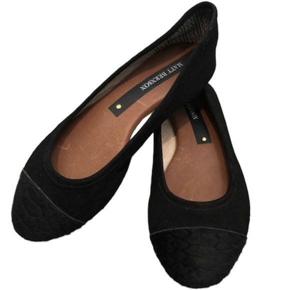 Matt Bernson Waverly Cap Toe Ballet Flats Black suede Size 7M. - Picture 2 of 12